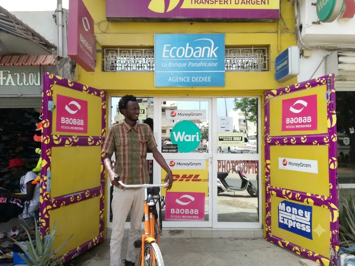 Visiting local baobab boutiques with the team in Dakar